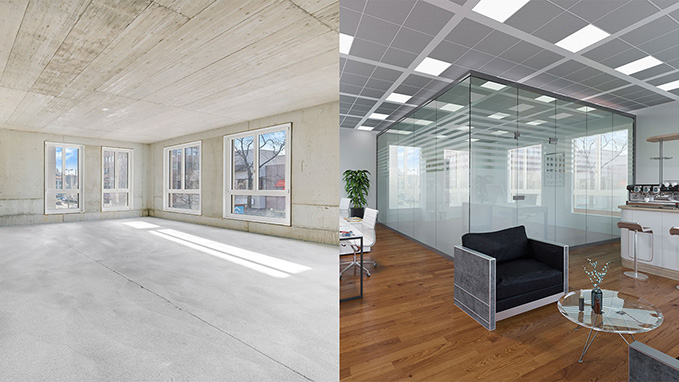 Commercial Remodeling before and after - Cambridge Remodeling